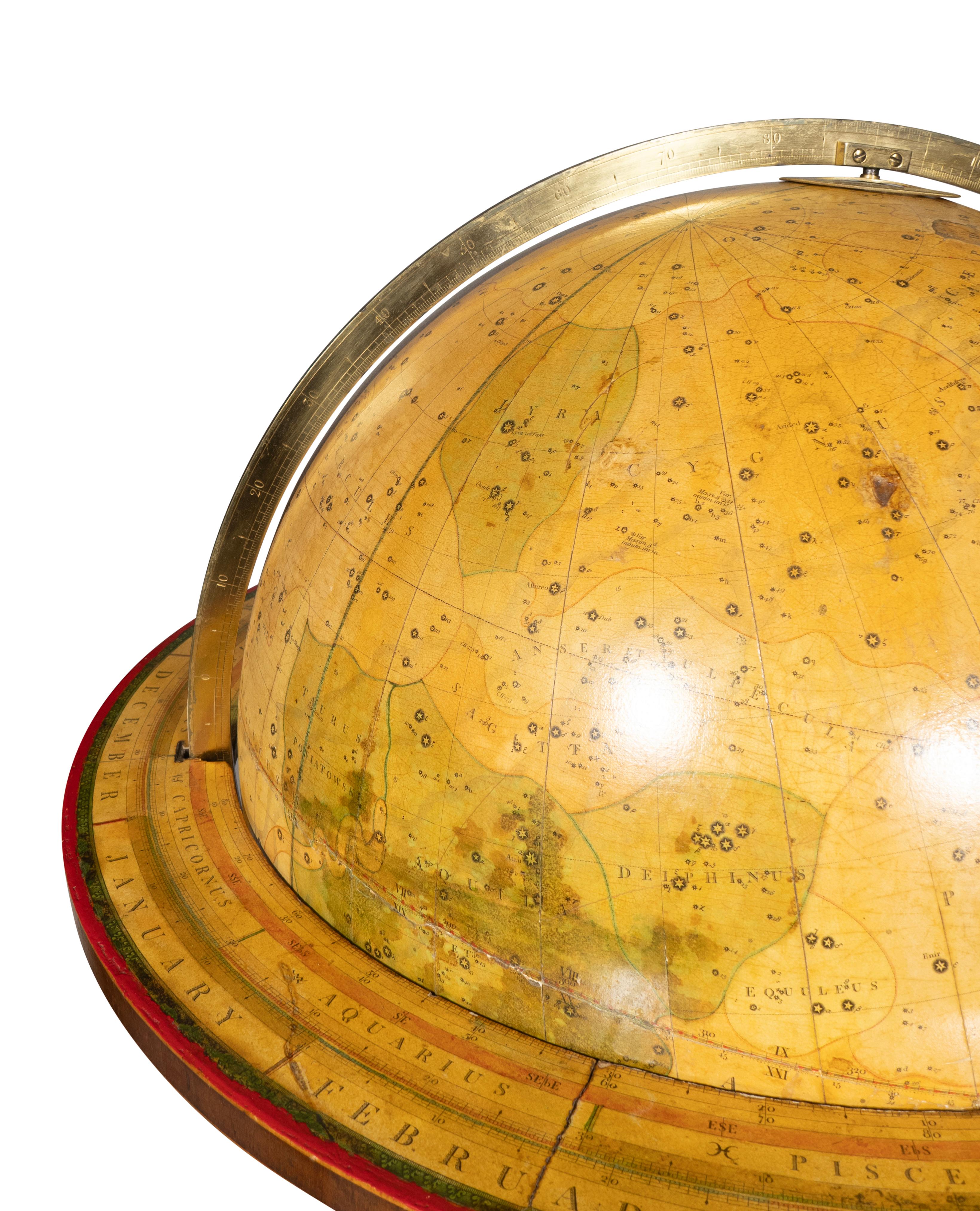 Brass George III Celestial Floor Globe By J&W Cary For Sale