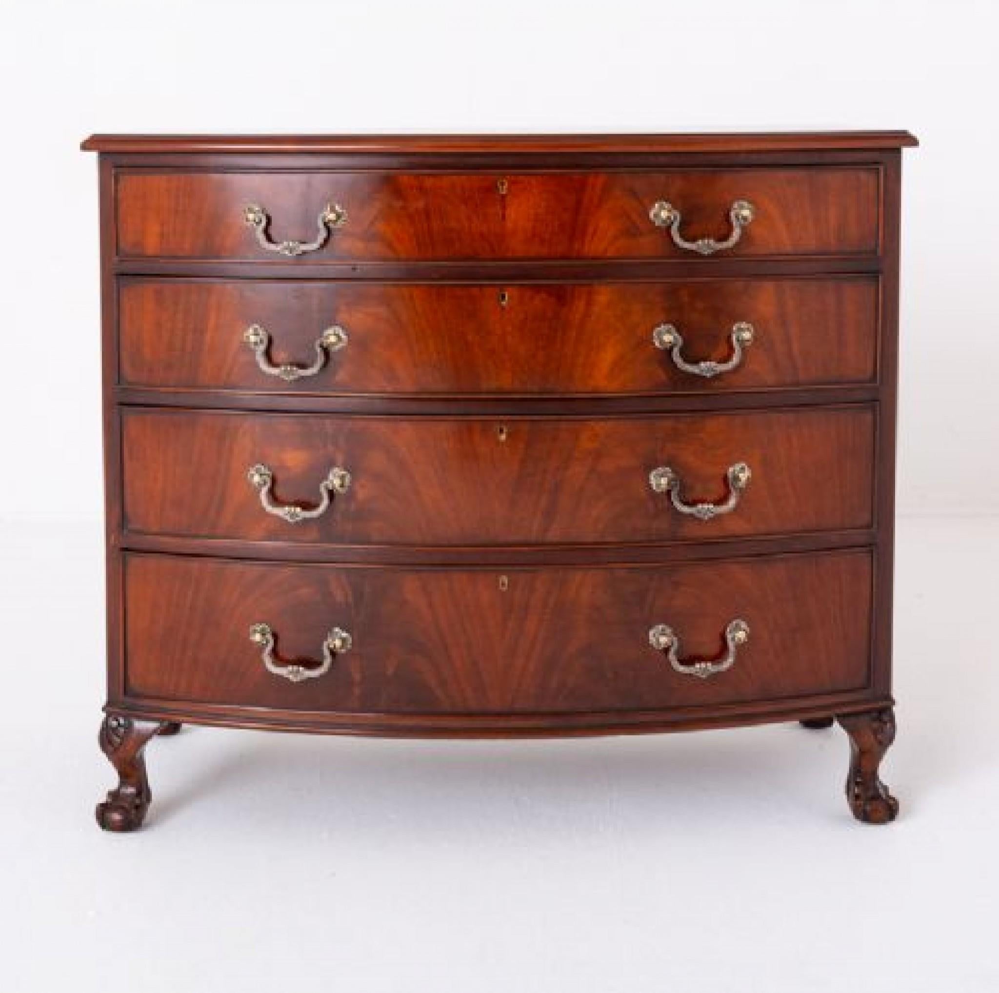 George III Chest Drawers Bow Front Mahogany