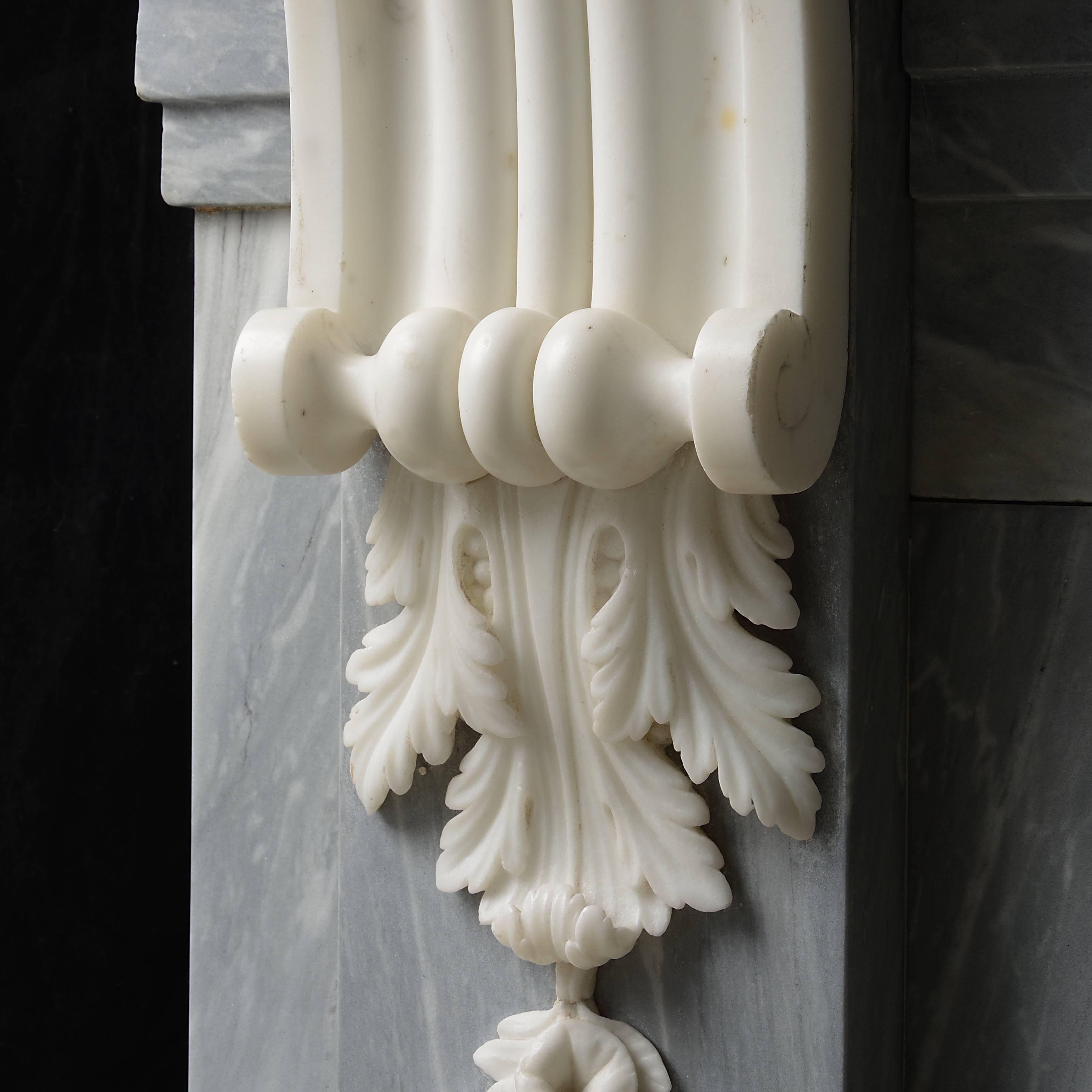 Carrara Marble George III Chimneypiece, Designed by James Paine
