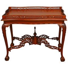 George III Chinese Chippendale Mahogany Silver Table