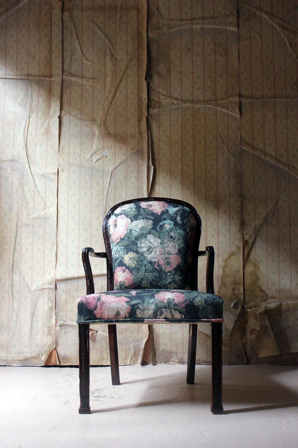 George III Chinese Chippendale Mahogany & Upholstered Open Armchair, circa 1780 For Sale 12