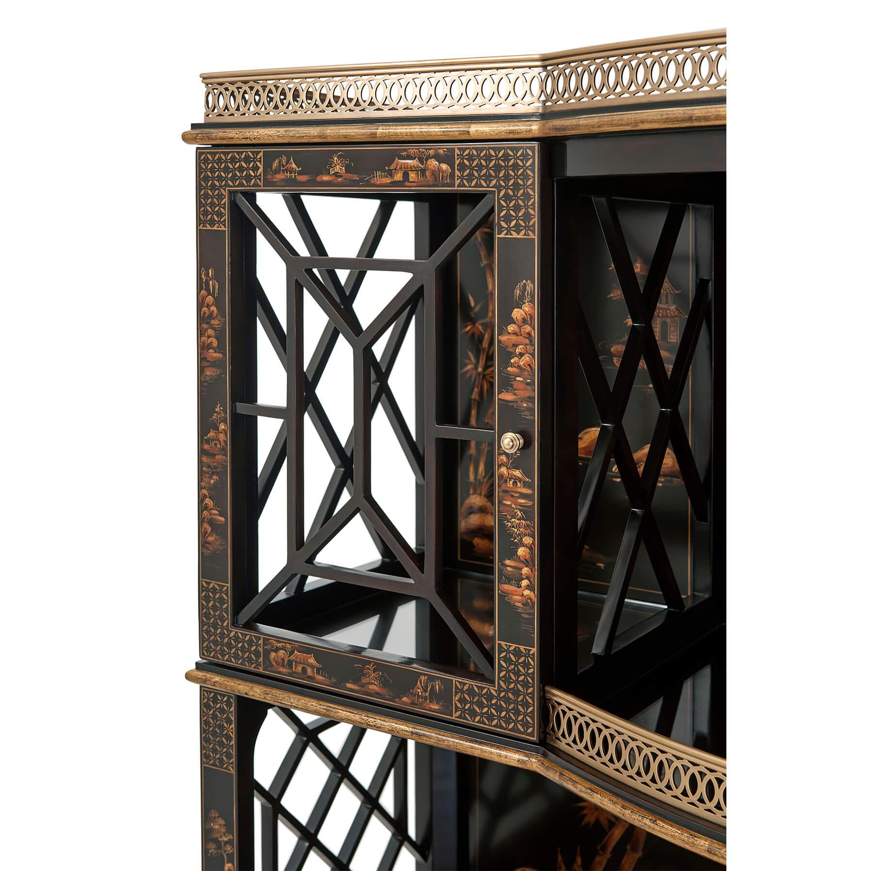 Contemporary George III Chinoiserie Bar Cabinet For Sale