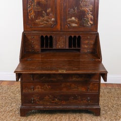George III Chinoiserie Bureau Bookcase