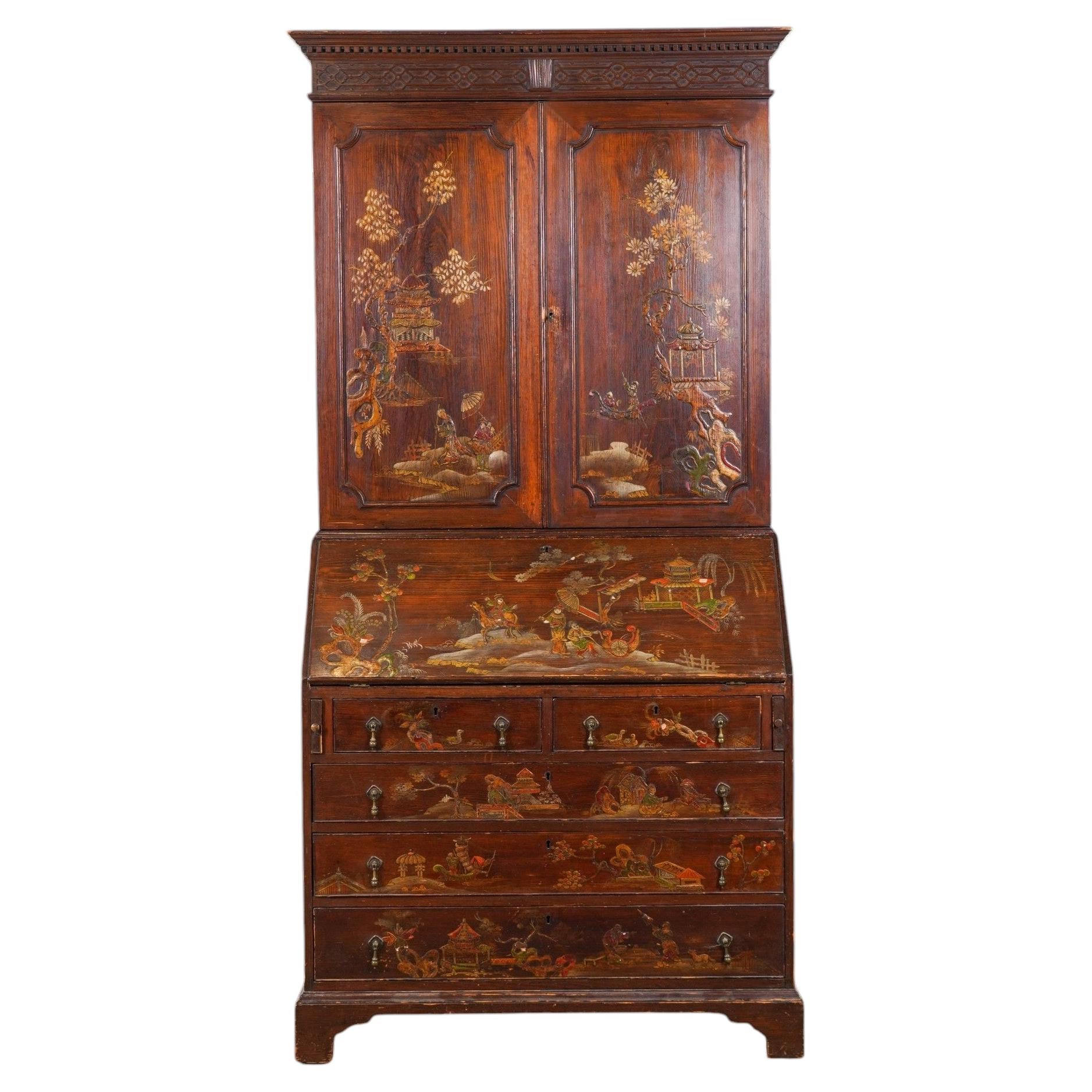 Librería tipo «bureau» de estilo chinoiserie de la época de Jorge III en venta