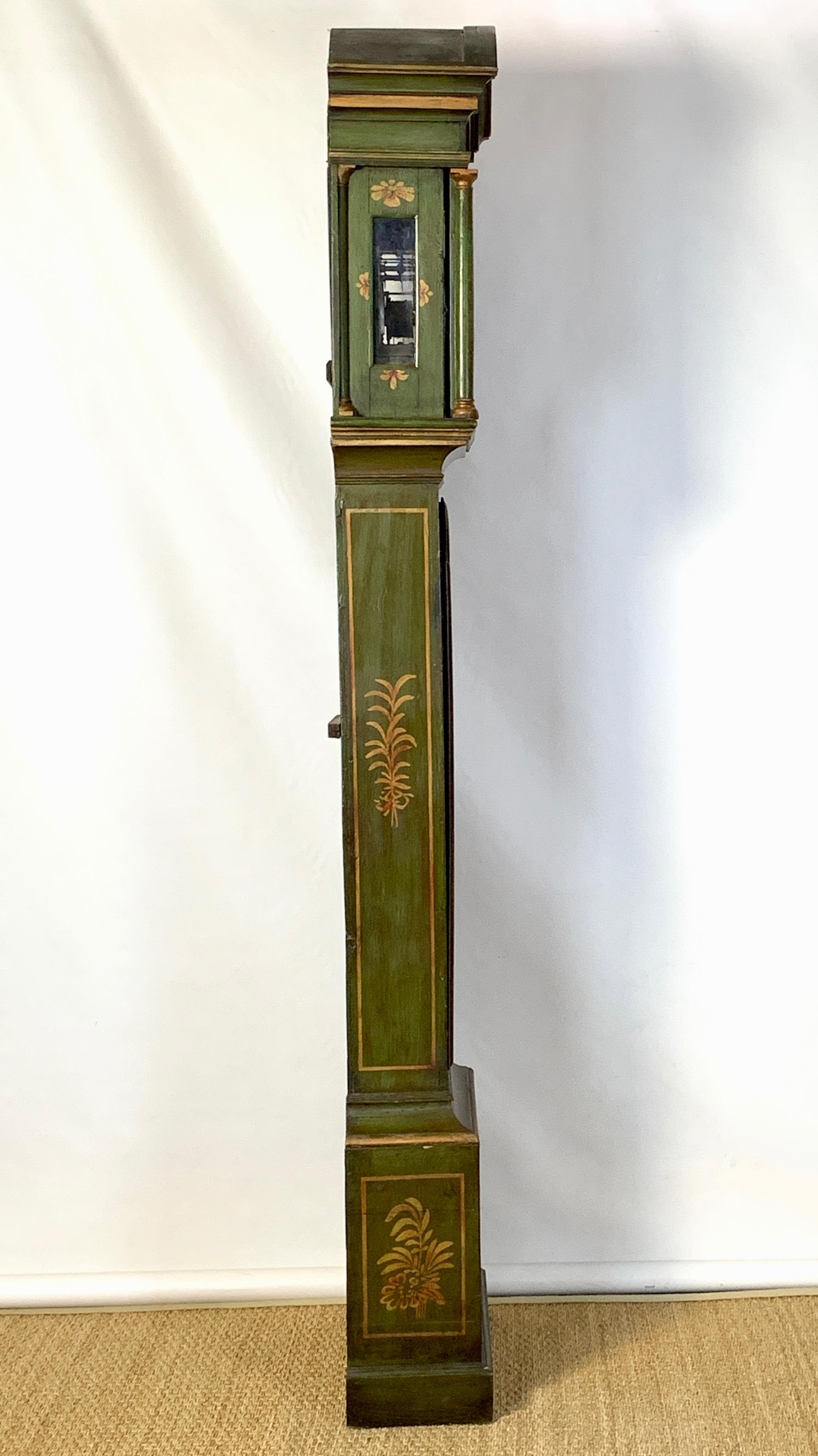18th Century George III Chinoiserie Decorated Long Case Clock