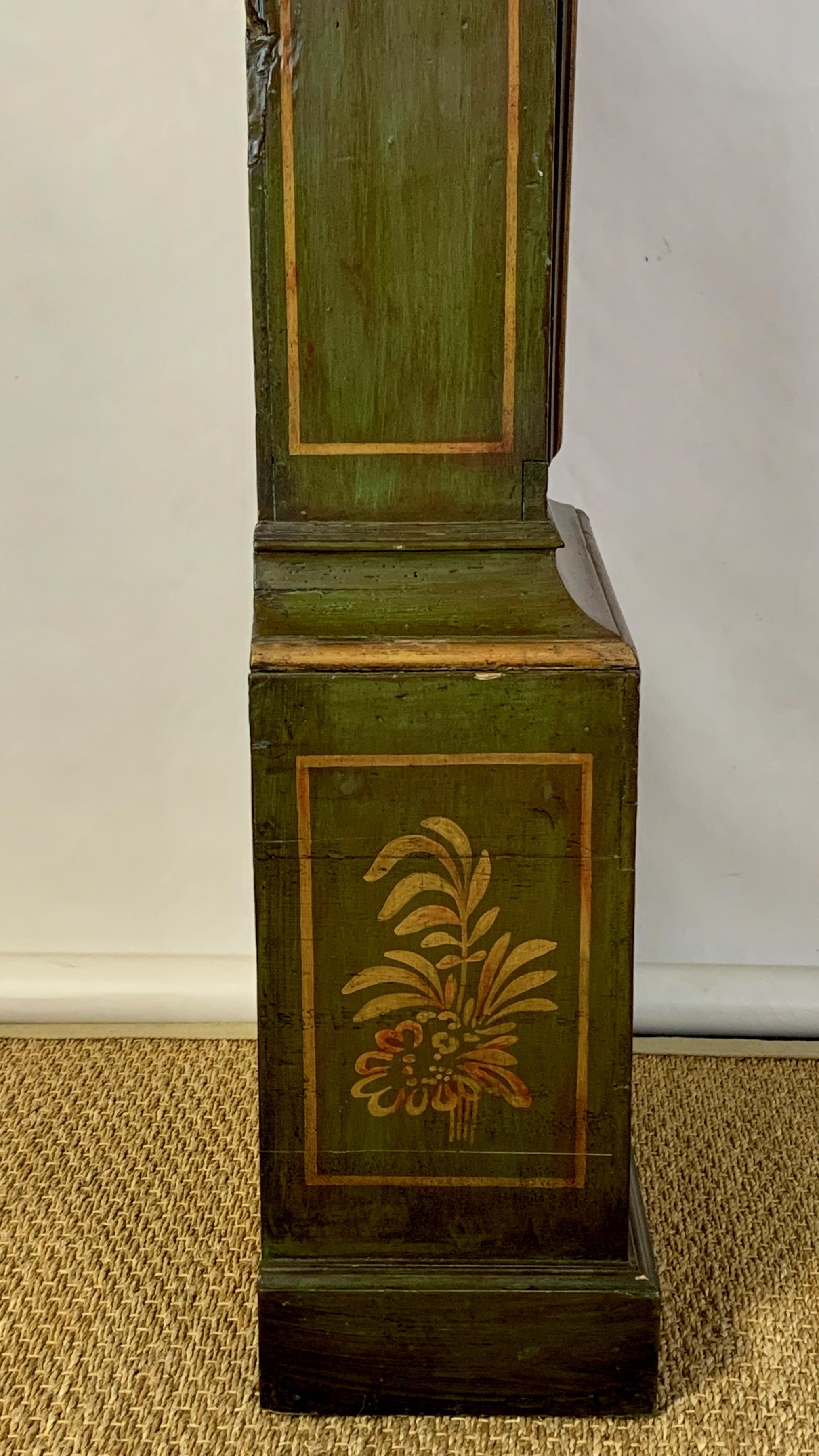 George III Chinoiserie Decorated Long Case Clock 2