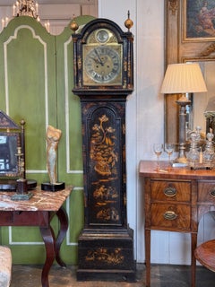 George III Chinoiserie Lacquered Longcase Clock by Joseph Fordham of Braintree