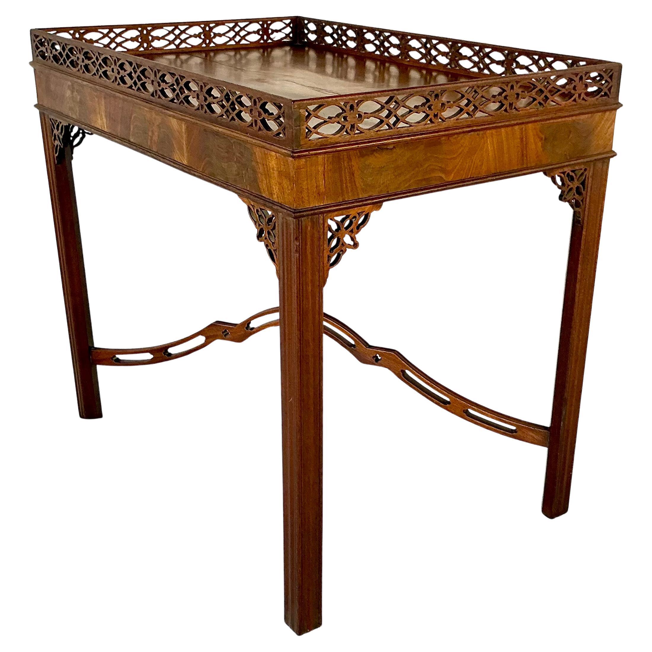 George III Chippendale Carved Mahogany Silver Table