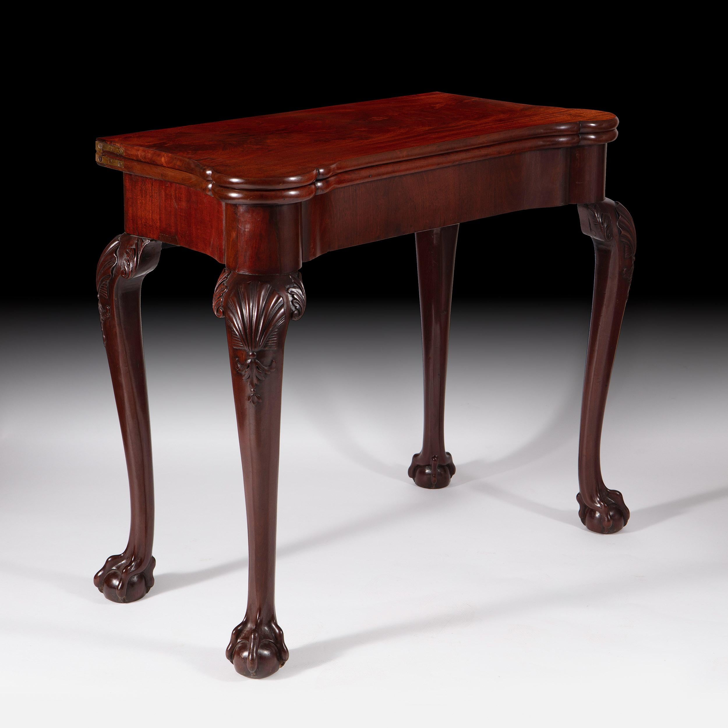 George III Chippendale Mahogany Card Table For Sale 4
