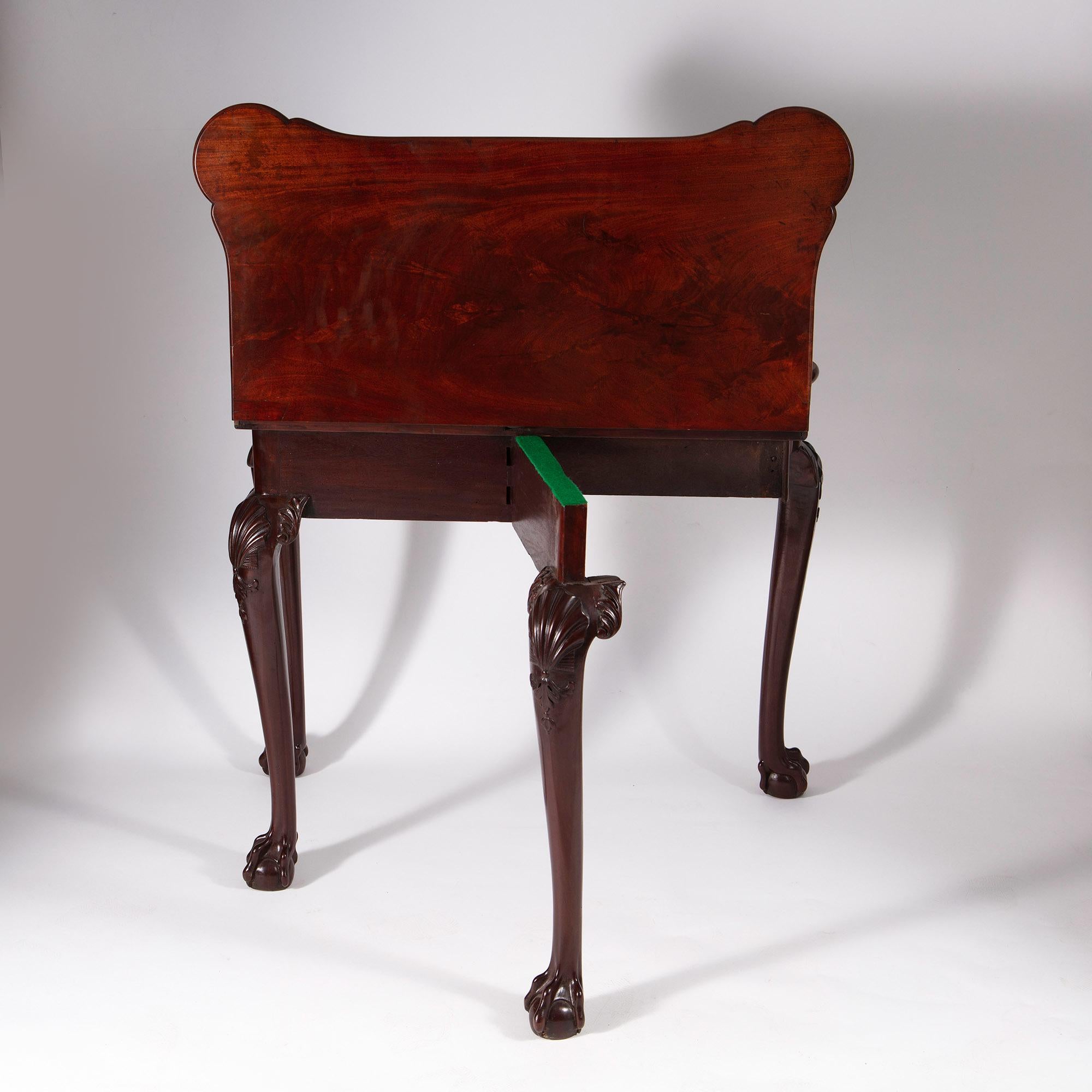 George III Chippendale Mahogany Card Table For Sale 1