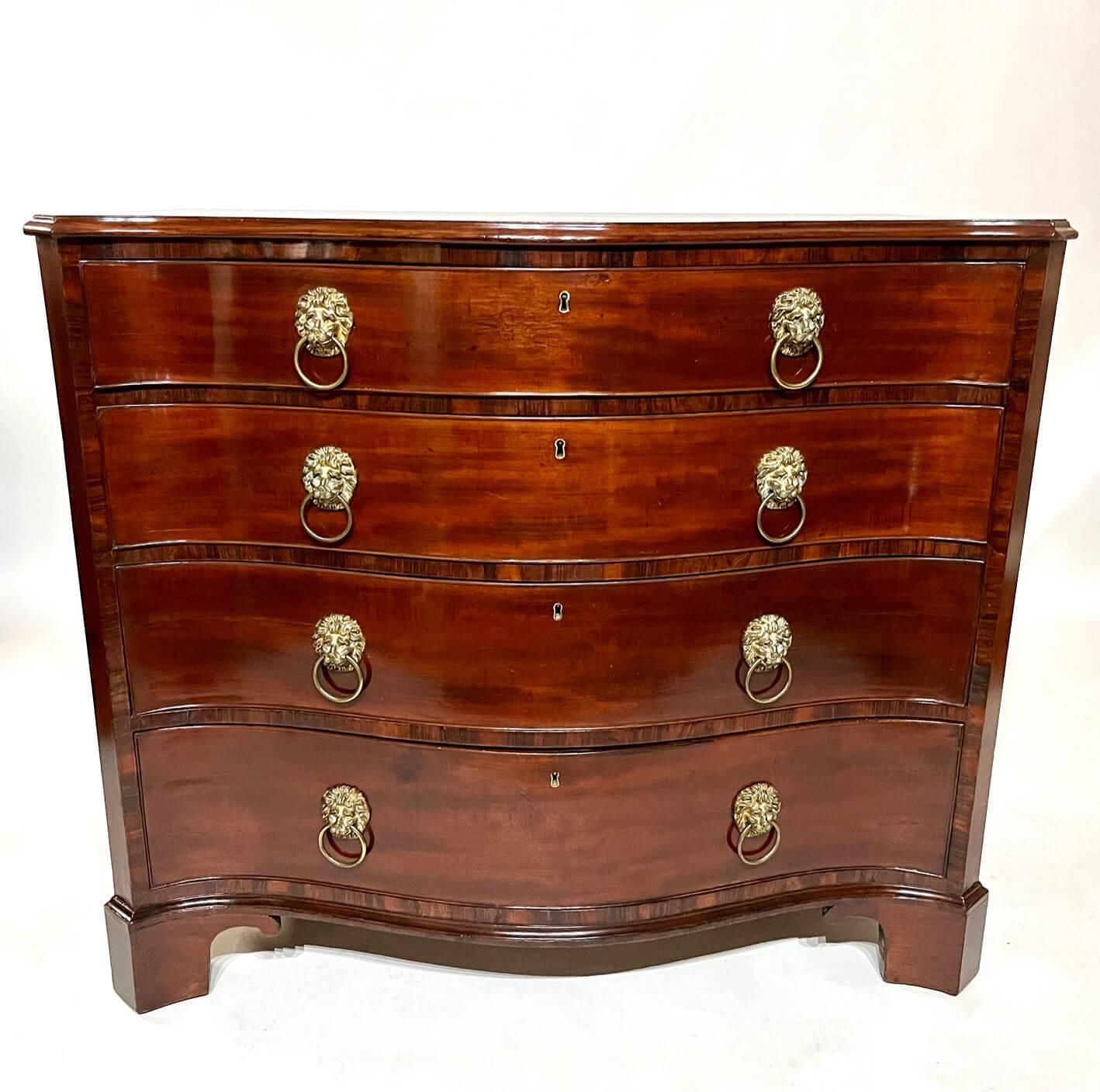 George III Chippendale Mahogany Serpentine Chest, James Winter & Sons 7