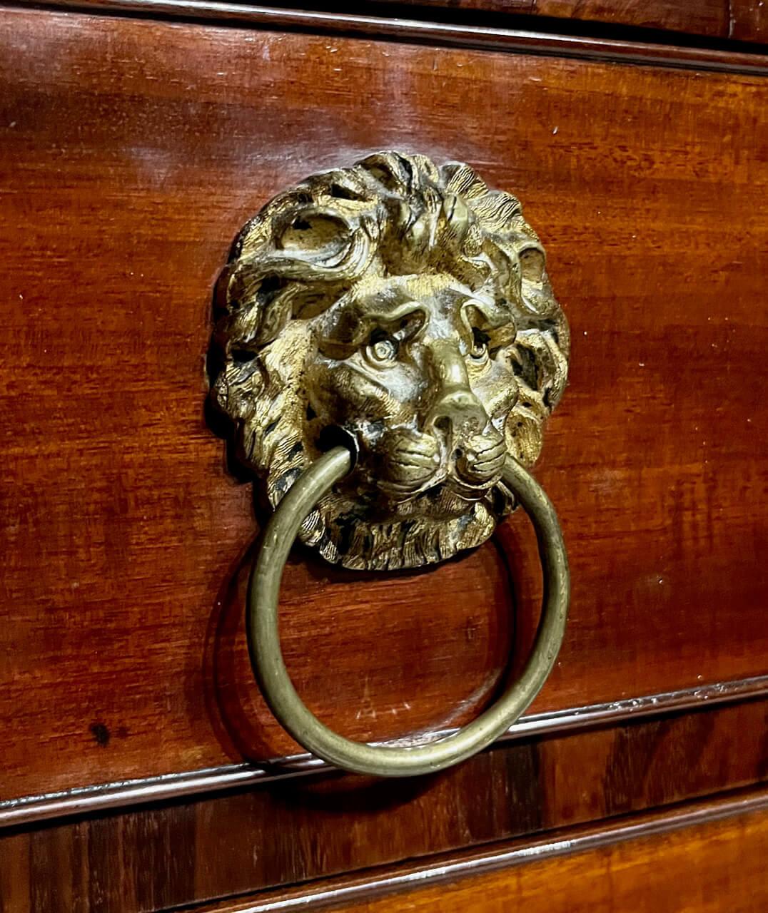 Brass George III Chippendale Mahogany Serpentine Chest, James Winter & Sons