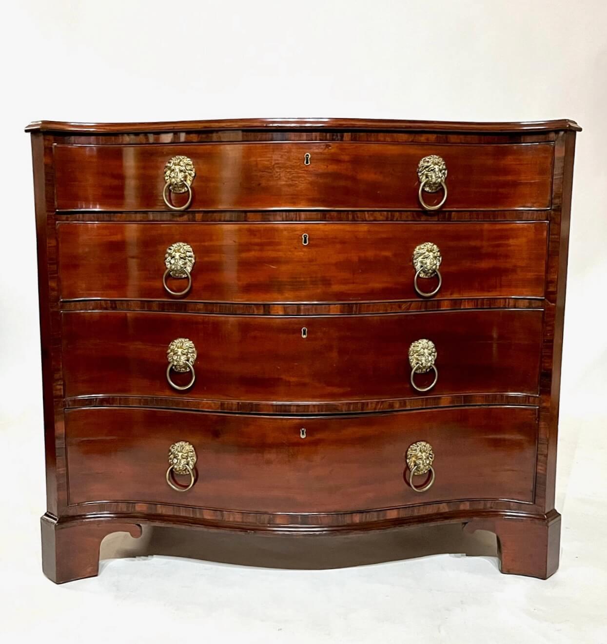 George III Chippendale Mahogany Serpentine Chest, James Winter & Sons 2