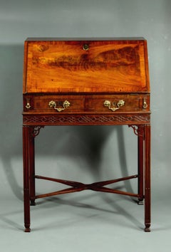 George III Chippendale Period Bureau on its Original Stand