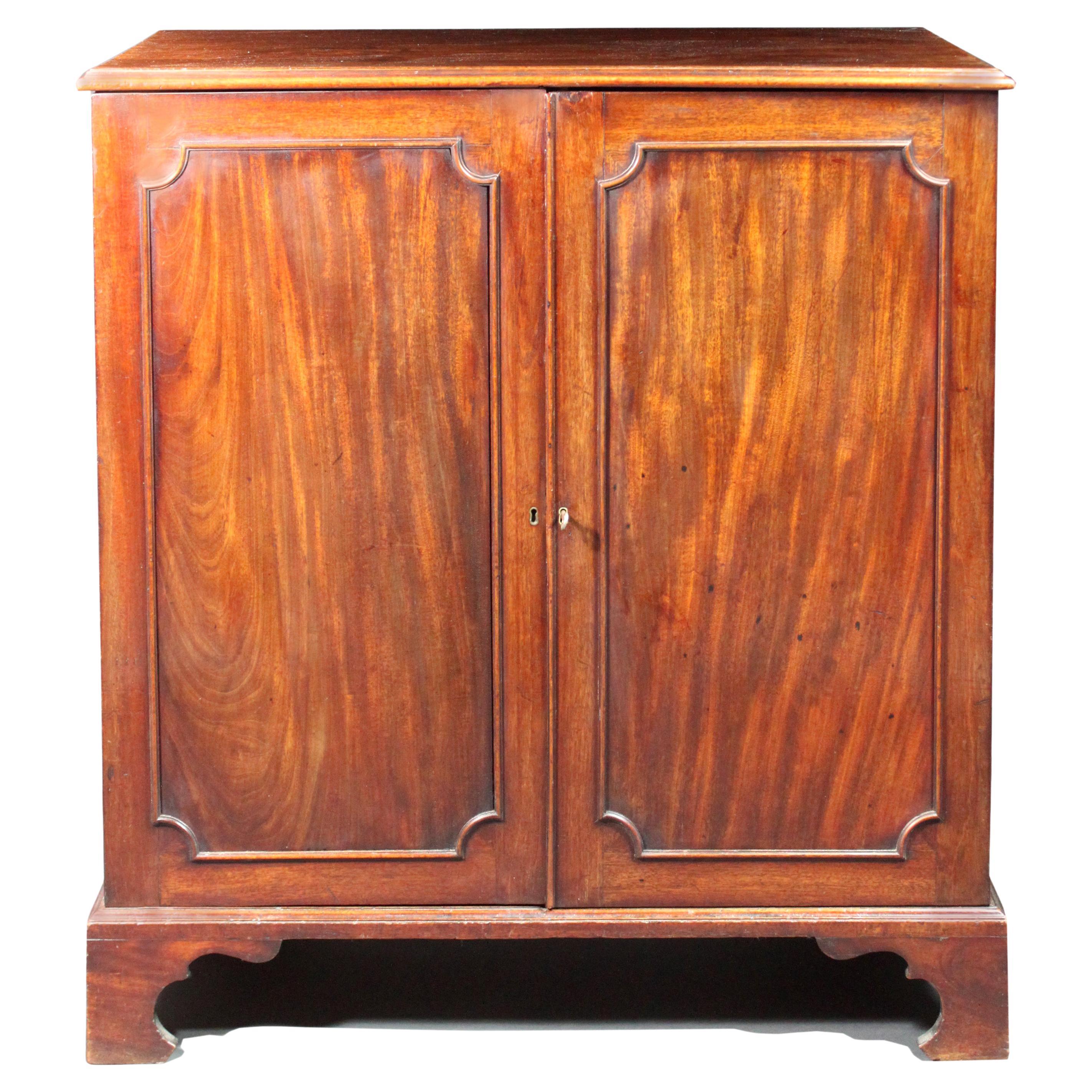 George III Chippendale Period Mahogany Cupboard For Sale