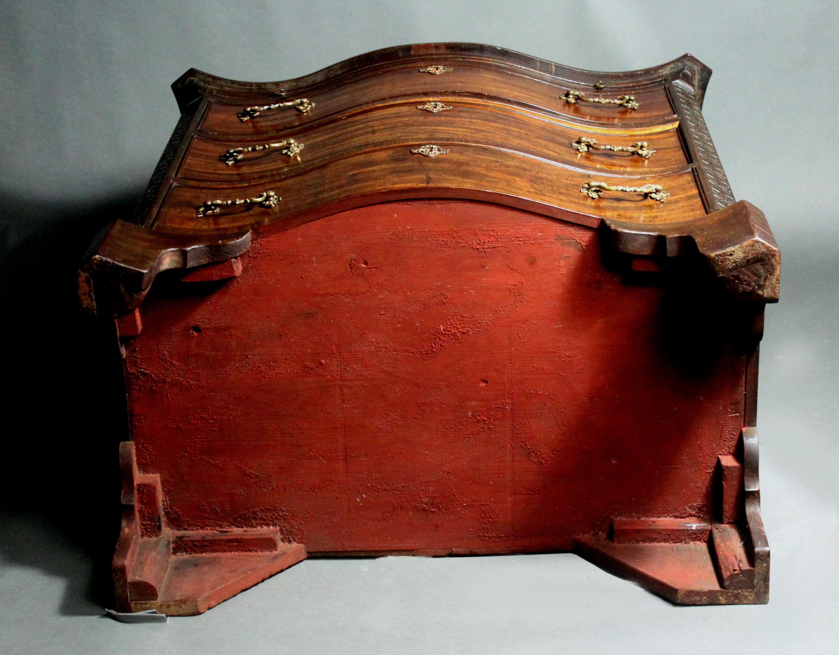 Mahogany George III Chippendale Period Serpentine Chest For Sale