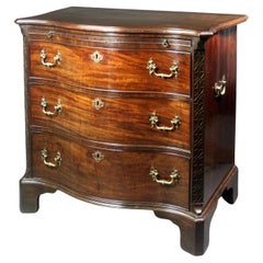 George III Chippendale Period Serpentine Chest