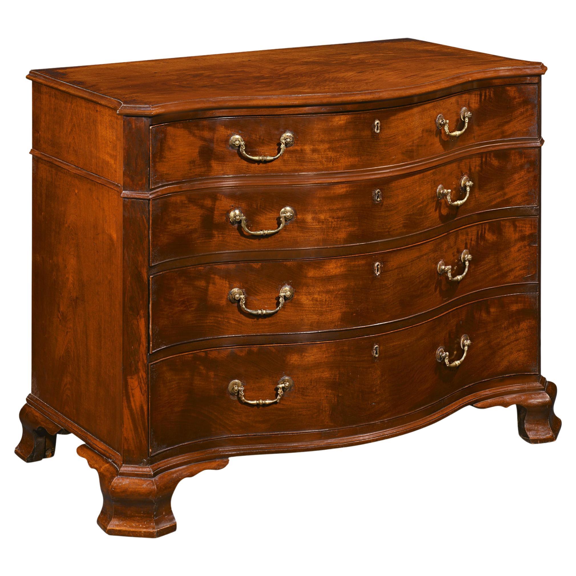 George III Chippendale-Period Serpentine Commode