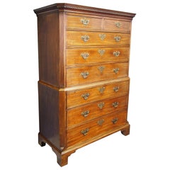 George III Chippendale Style Mahogany Chest on Chest