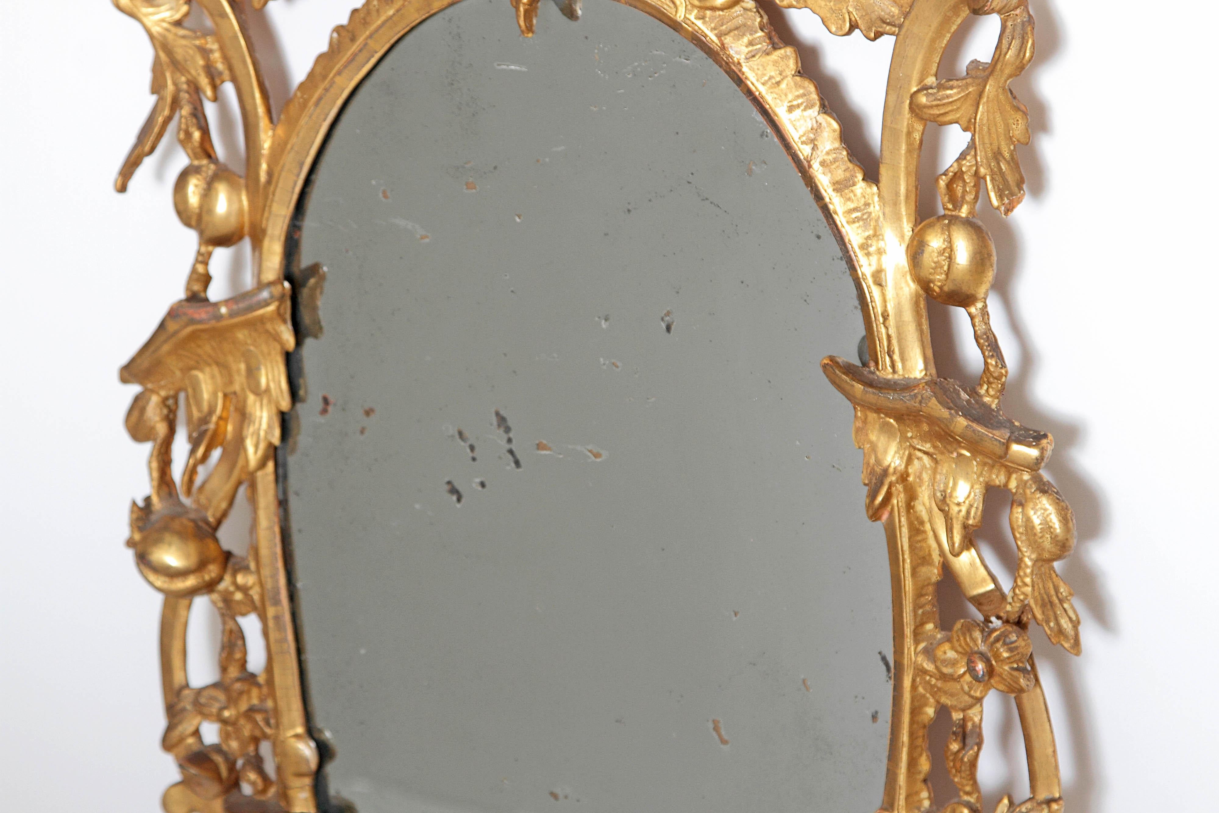 18th Century and Earlier George III Chippendale Style Pier Glass Mirror