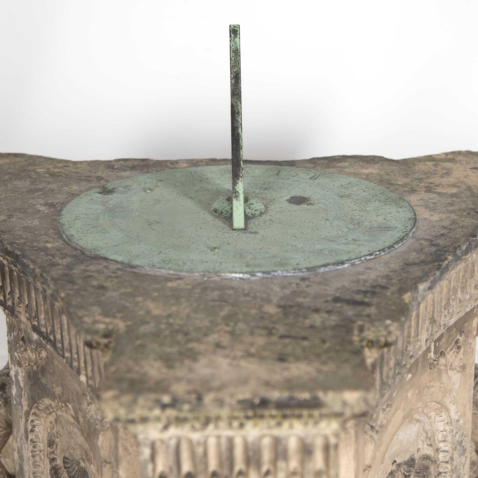 George III Coade Stone Triform Pedestal Sundial 1