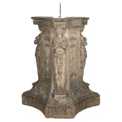 Antique George III Coade Stone Triform Pedestal Sundial