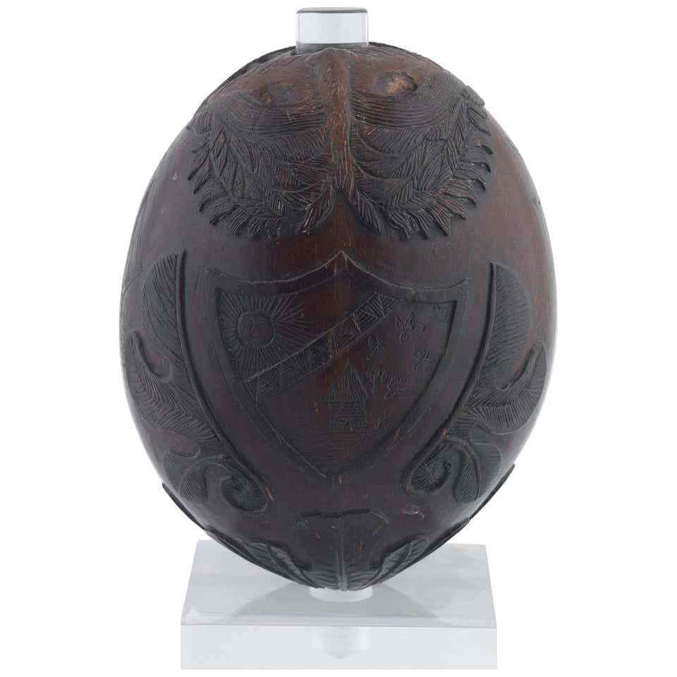 George III Coconut Flask For Sale