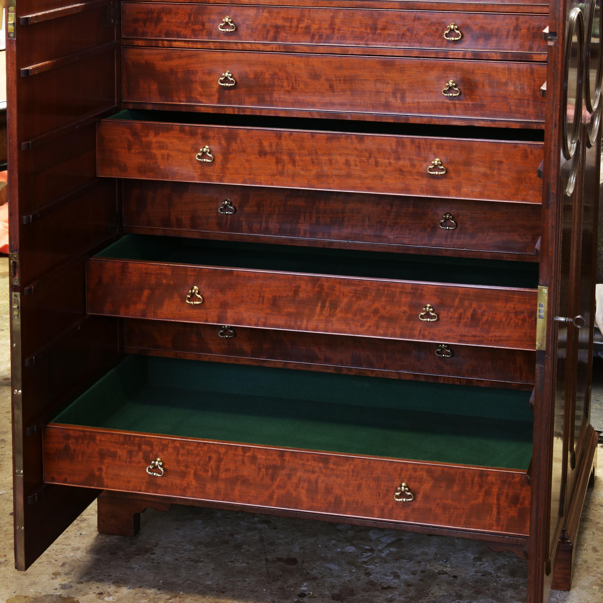 Chippendale George III Collectors Cabinet in the Manner of John Linnell For Sale