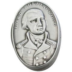 Commemorative Silber-Vinaigrette aus der Zeit von George III., Lord Cuthbert Collingwood, 1809