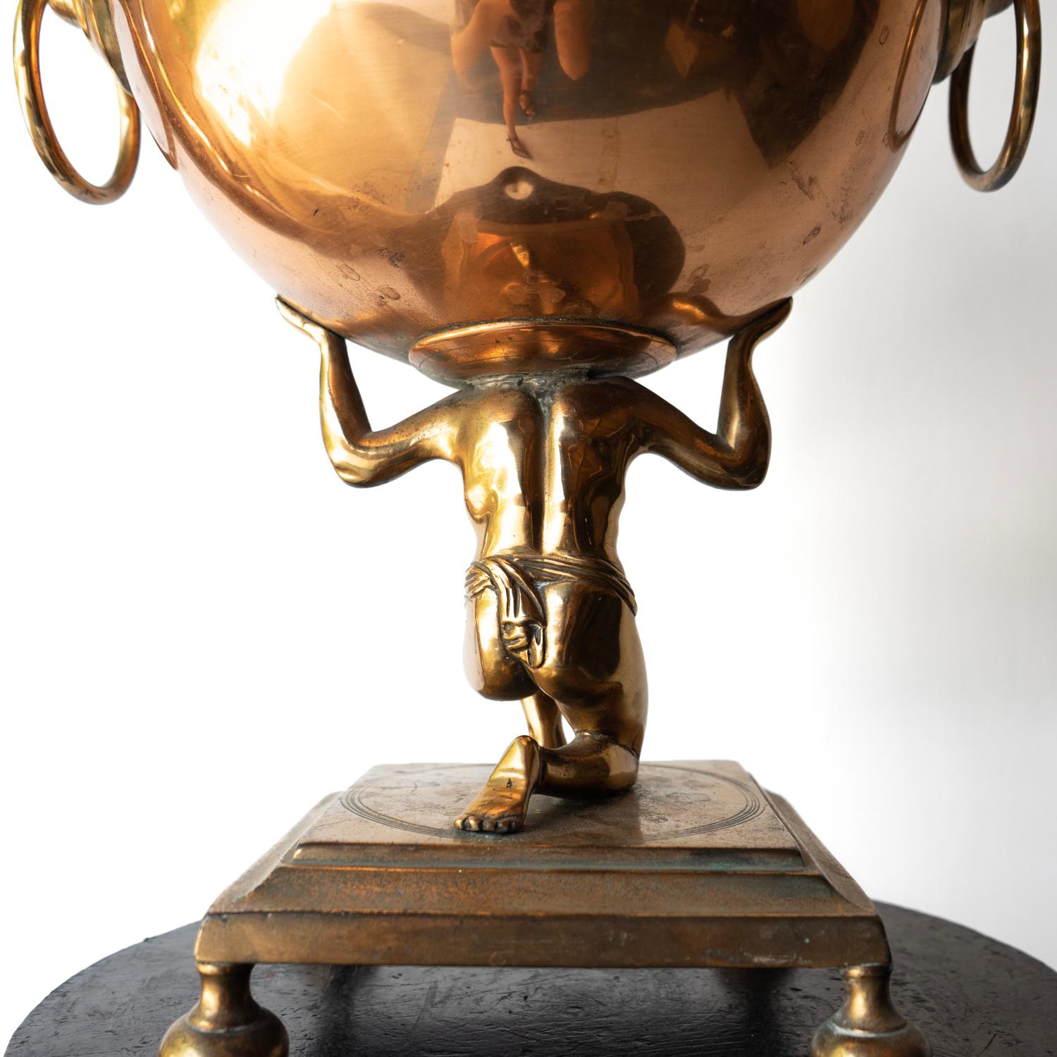 George III Copper and Brass Atlas Samovar, Antique Georgian Tea Urn, 1805 5