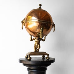 Samovar Atlas di Giorgio III in rame e ottone, antica teiera georgiana, 1805