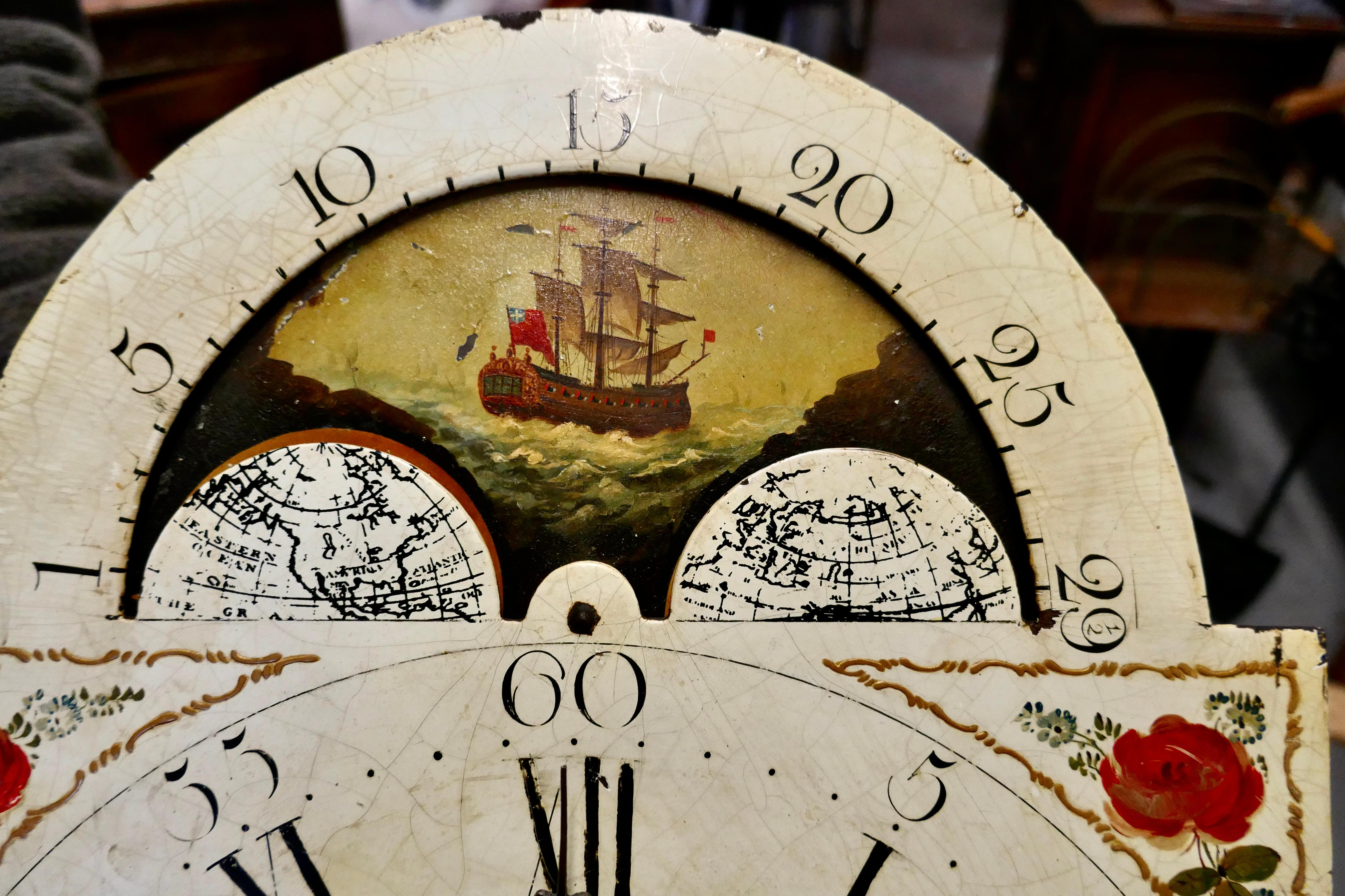 George III Country Oak Long Case Clock by John Edwards of Norwich   8