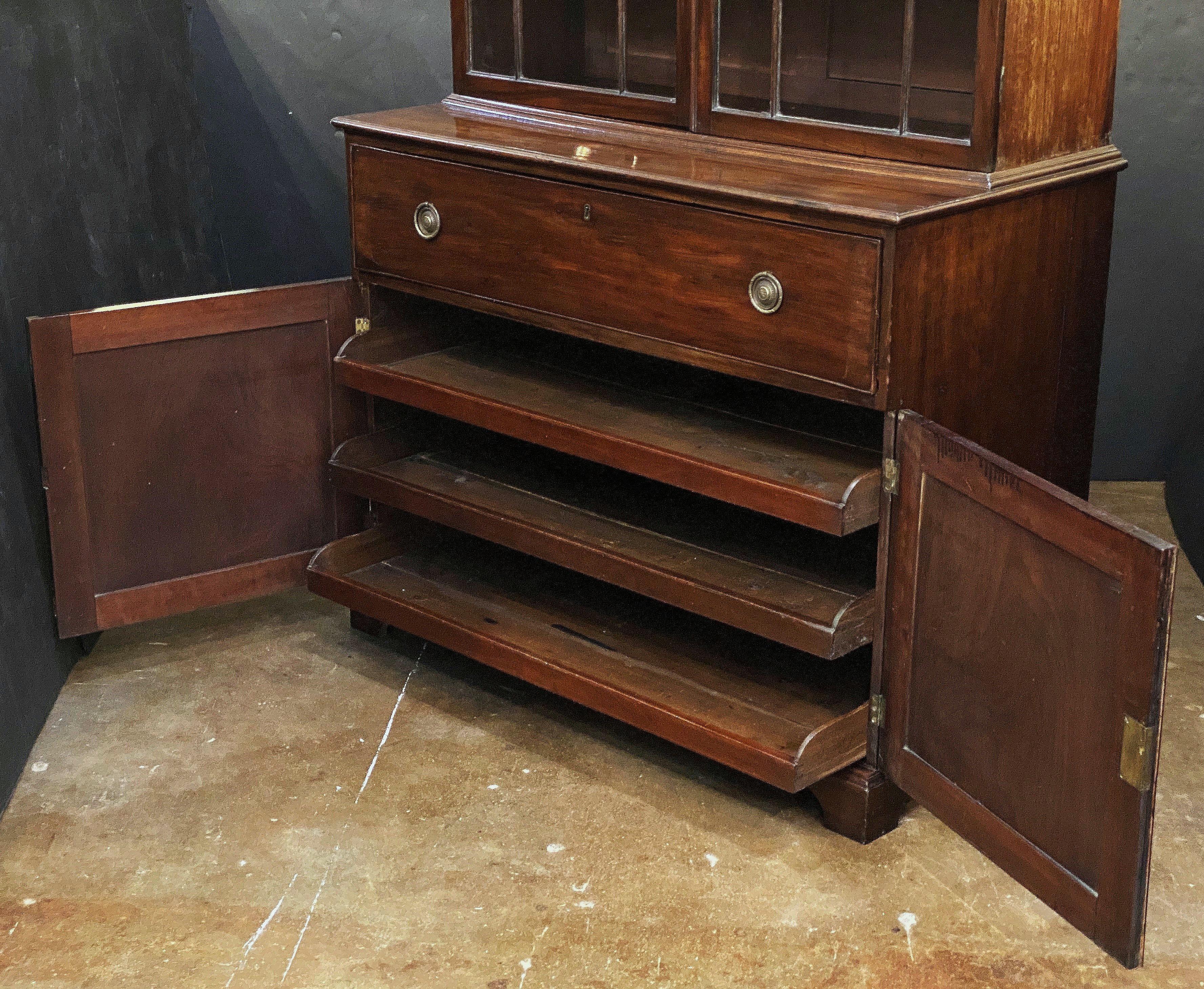 George III Double Secretary Bookcase of Mahogany in vendita 8