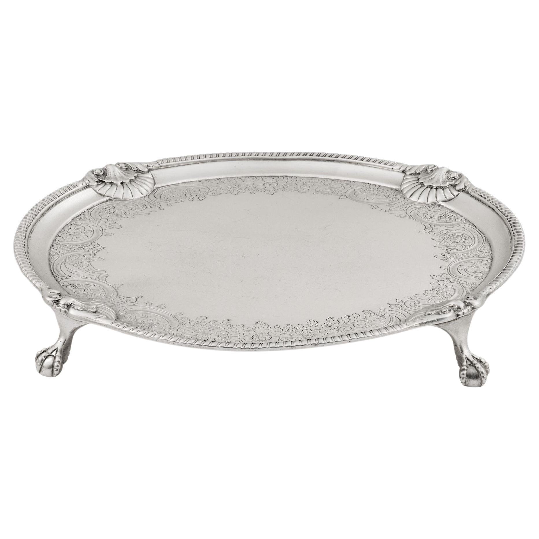 George III.-Getränke-Tablett, hergestellt in Edinburgh von Patrick Cunningham & Sons, 1810