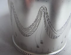 Teedose „Drum“ aus der George-III-Periode, hergestellt in London von John Deacon, 1776