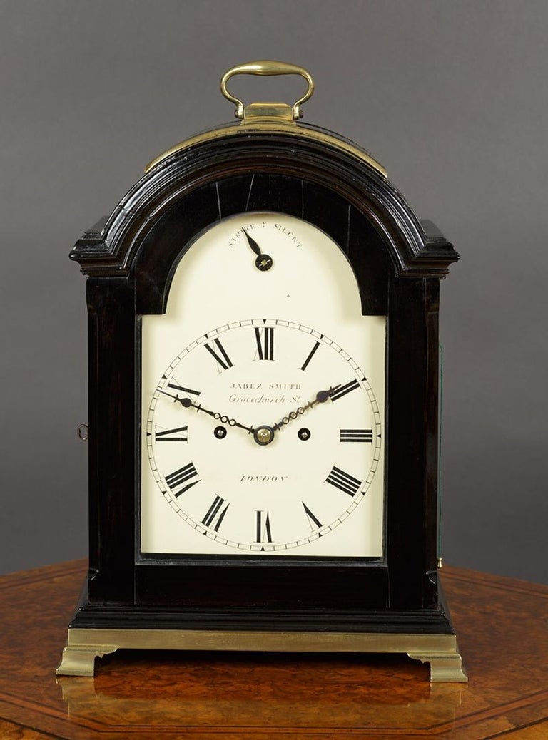 III Ebonised Bracket Clock by Jabez Smith, London For Sale at