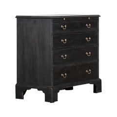 George III Ebonised Mahogany Graduated Writing Chest Drawers