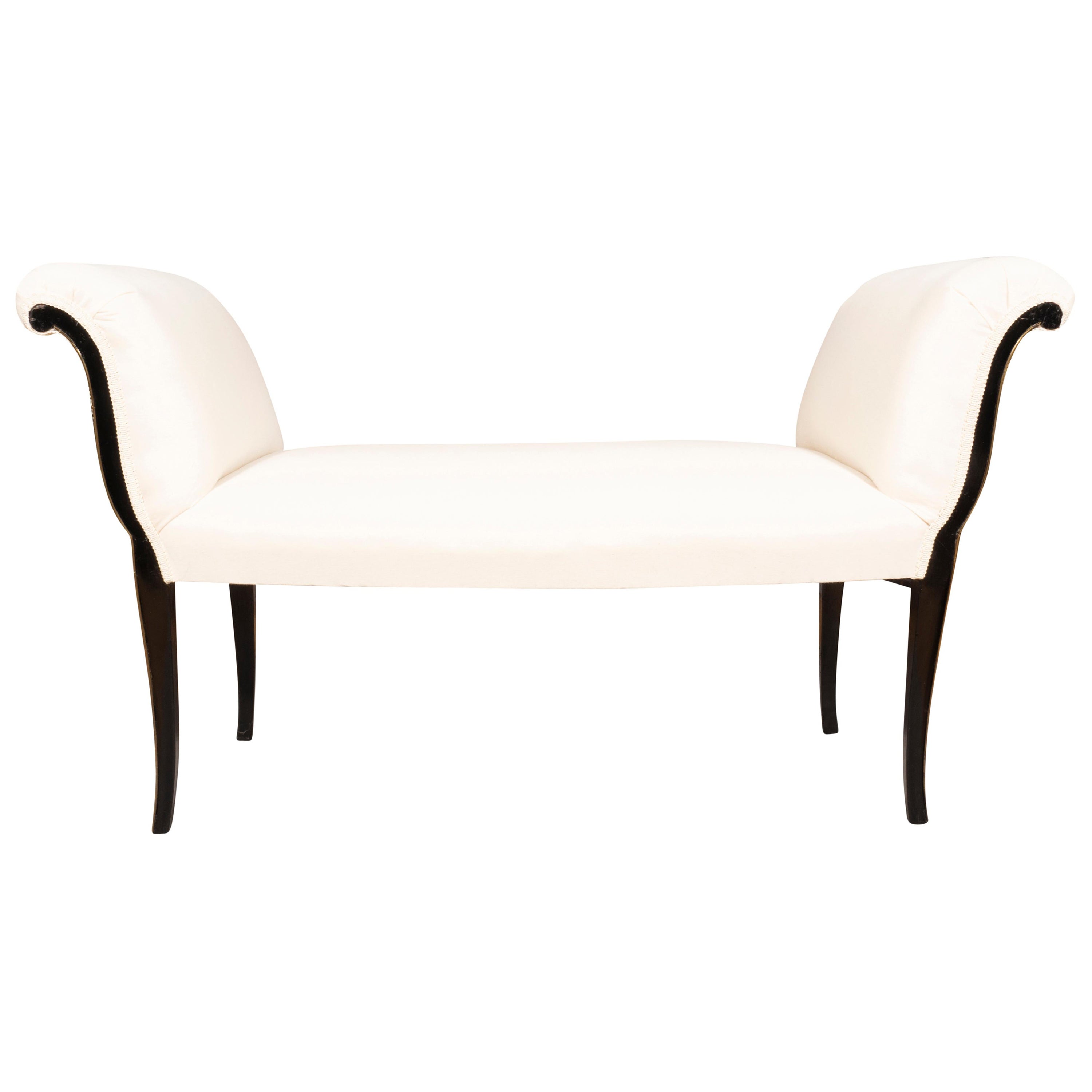 George III Ebonized Window Bench