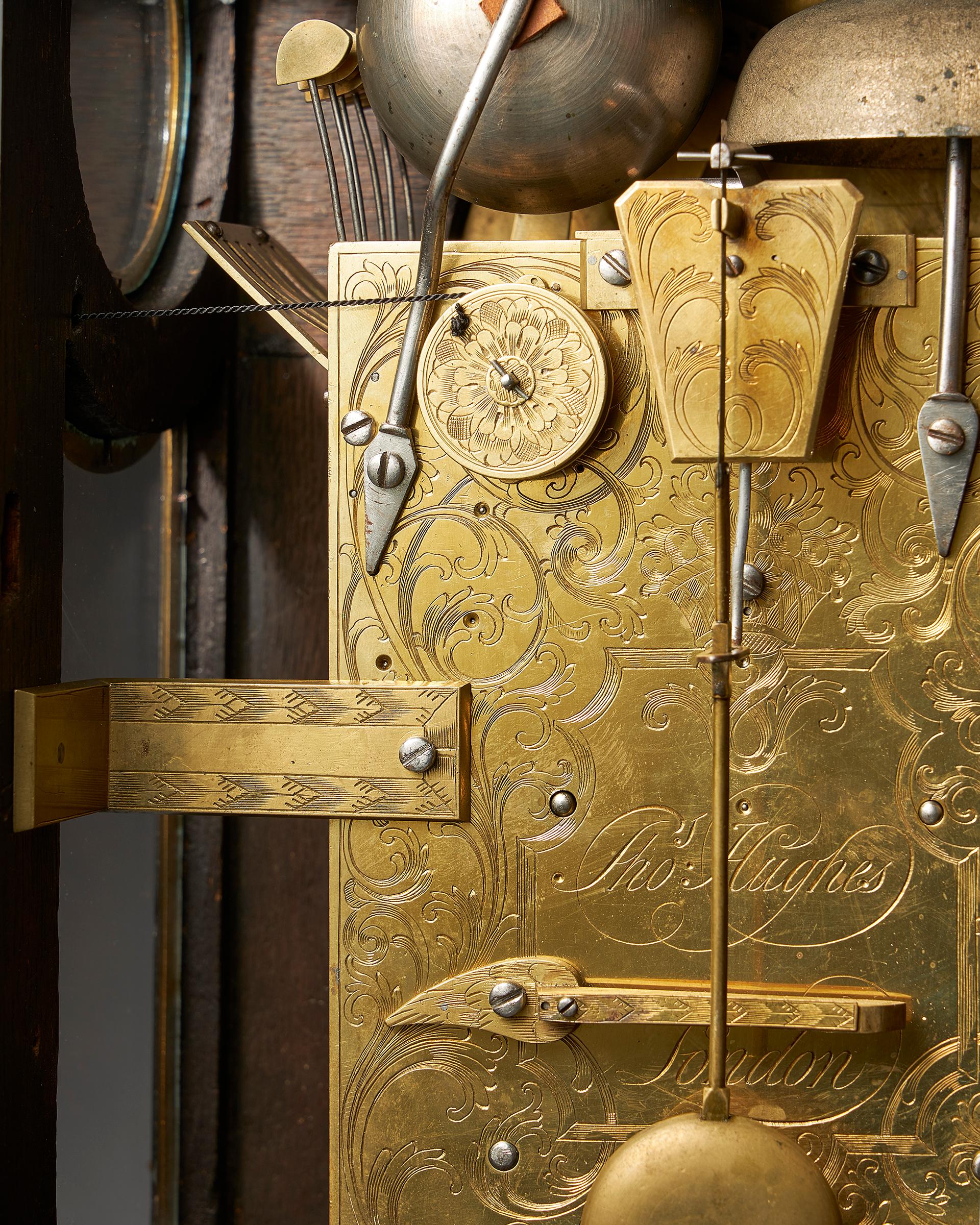 Fine George III Ebony Bracket Clock with Pull Quarter Repeat on Six Bells, By... 5