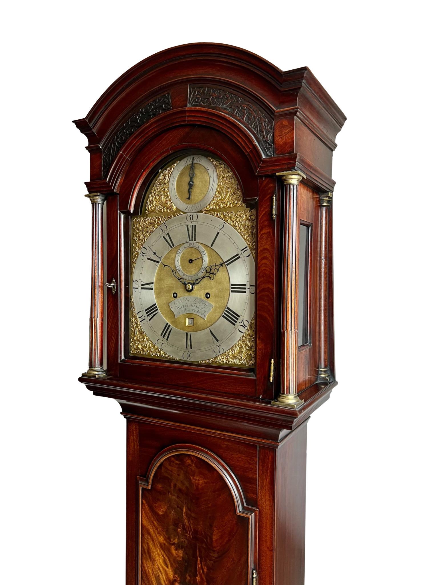 Brass George III Eight Day Striking Mahogany Longcase Clock by Royal Maker