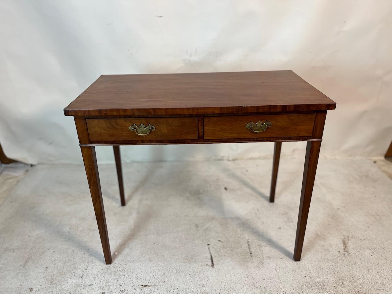 Georgian George III End Table with Two Drawers