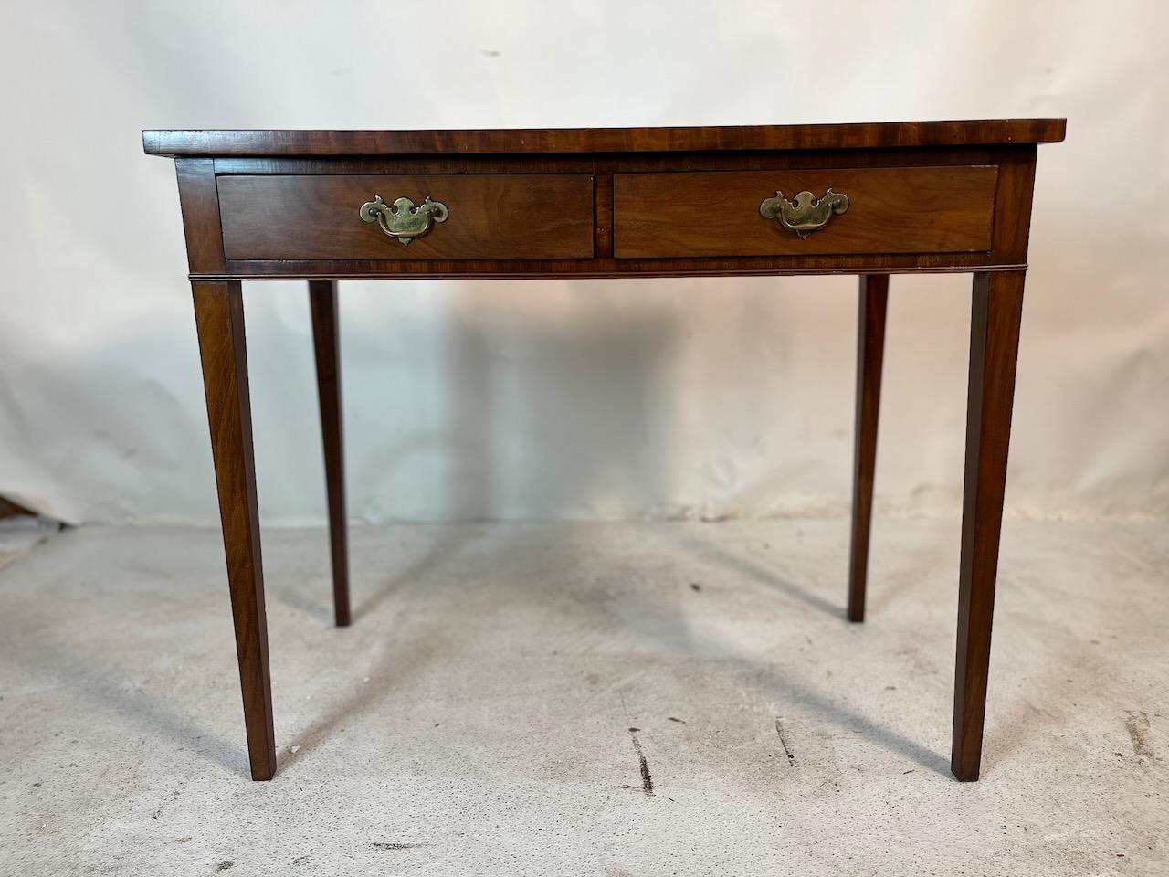 English George III End Table with Two Drawers