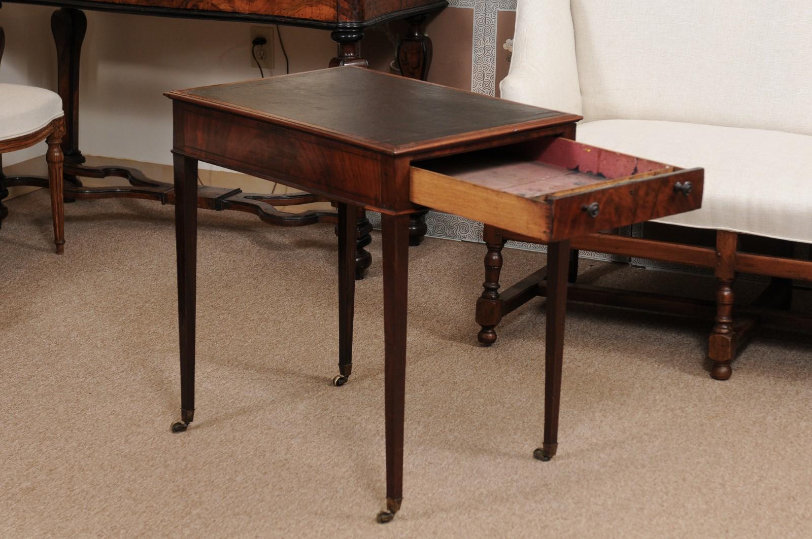 Brass George III English Architects Mahogany Side Table, circa 1790