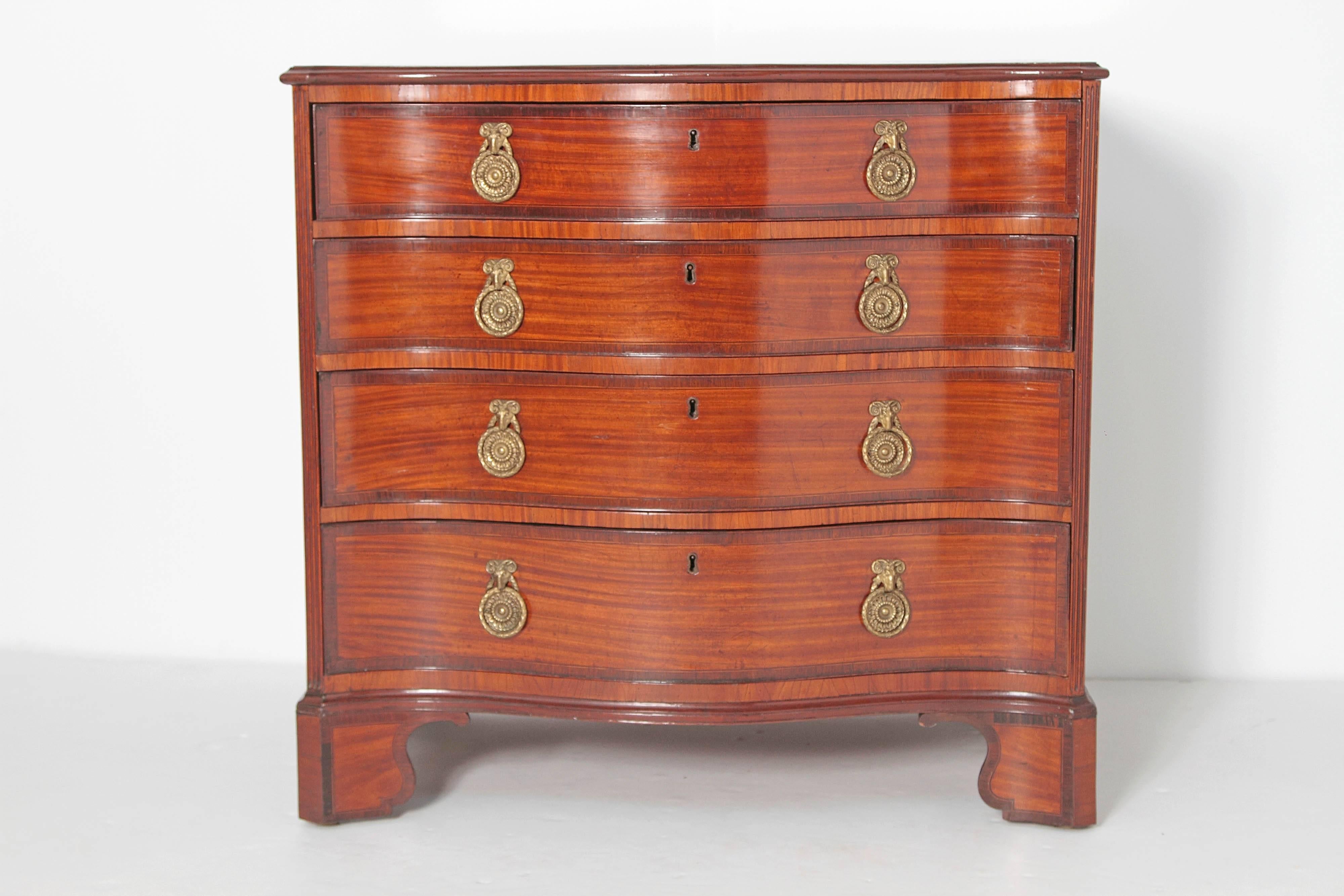 George III English Bachelor's Chest of Satinwood and Mahogany 1