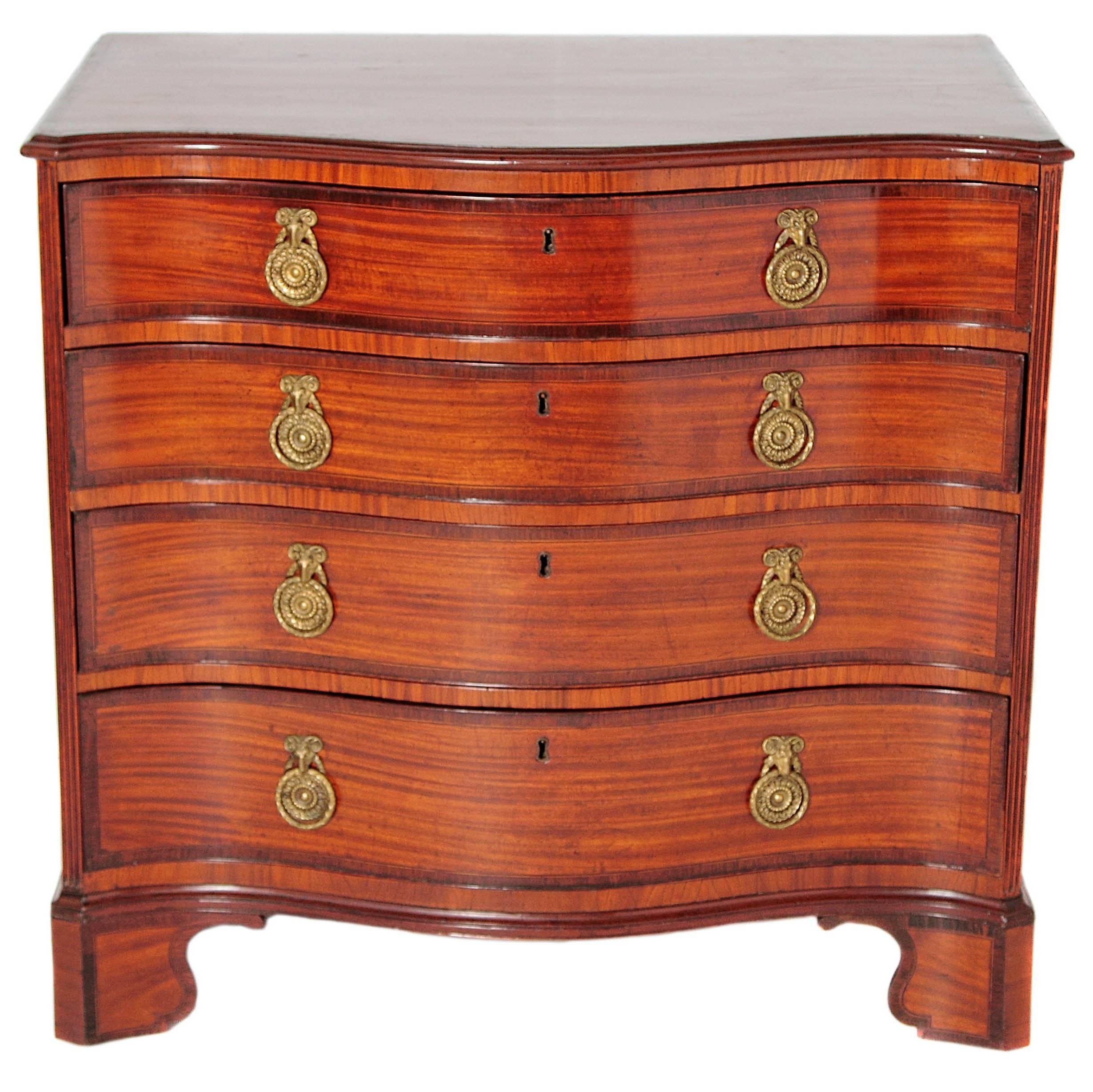 George III English Bachelor's Chest of Satinwood and Mahogany