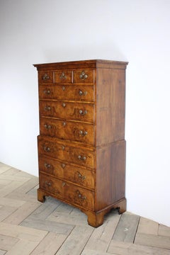 George III, English Chest on Chest in Burr Walnut