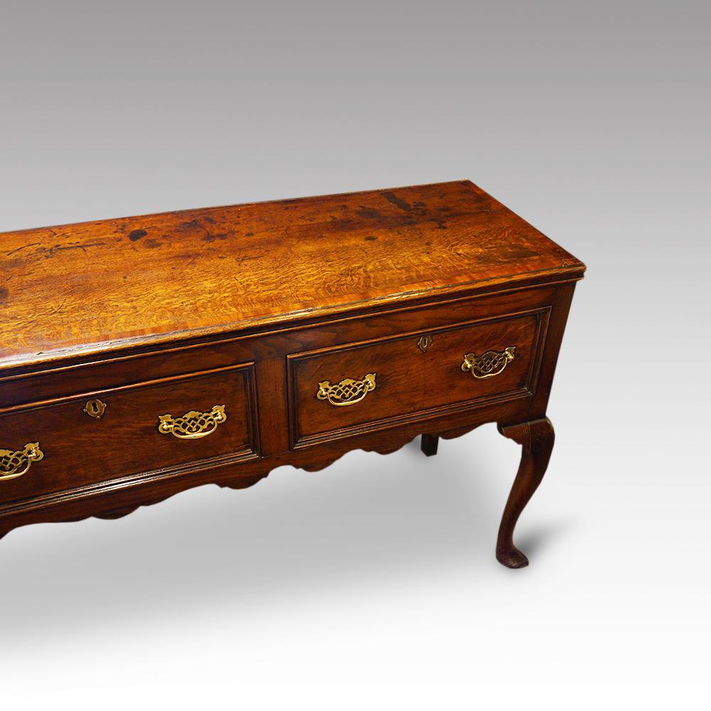George III English Country Estate Oak Farmhouse Dresser Server, circa 1820 1