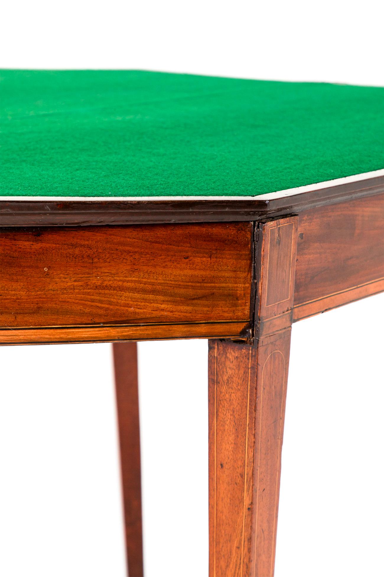 Hand-Carved George III English Mahogany Card Table For Sale
