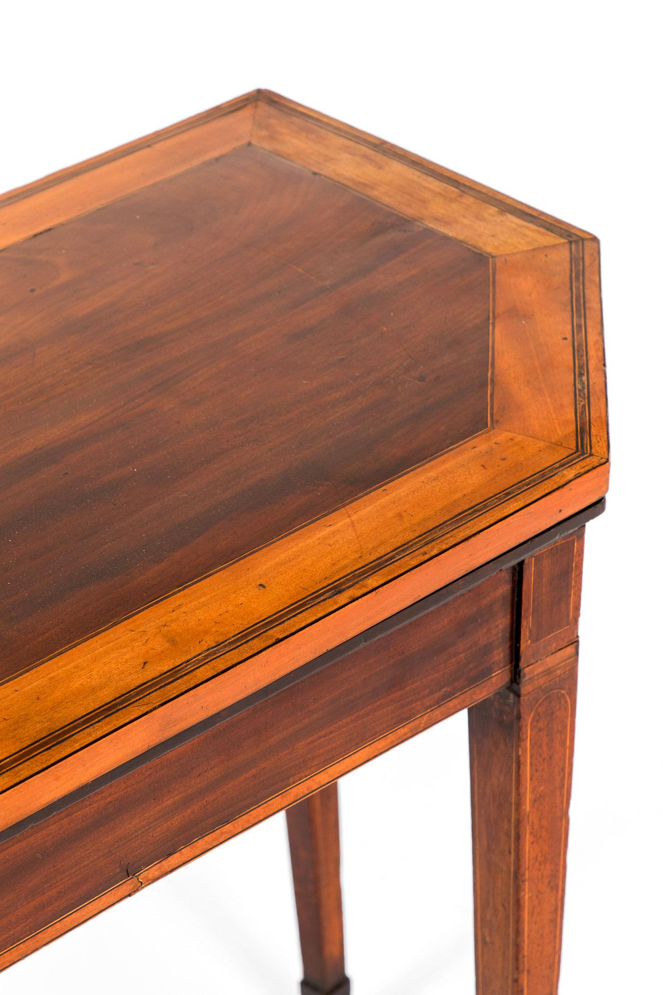 19th Century George III English Mahogany Card Table For Sale