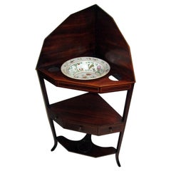 George III, lavabo d'angle en acajou anglais